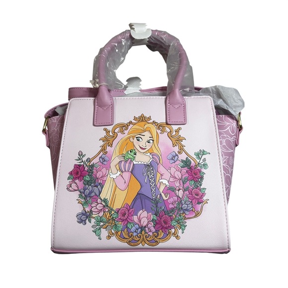Loungefly Handbags - Loungefly Disney Rapunzel Tangled Floral Pastel Satchel Crossbody Bag New